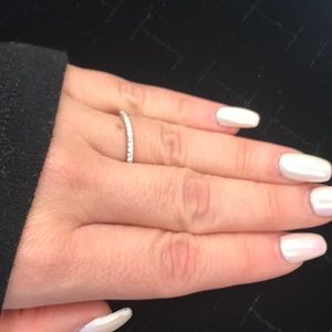 Band ring with Cubic zirconia stones.